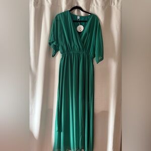 Anrabess Green Loose Flowy Wrap Maxi Dress
Size Large
NWT